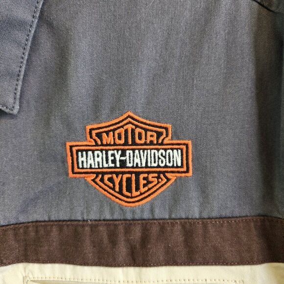 Harley Davidson Shirt Mens M Performance Colorblock Racing Pit Crew Garage Bike - Picture 3 of 16